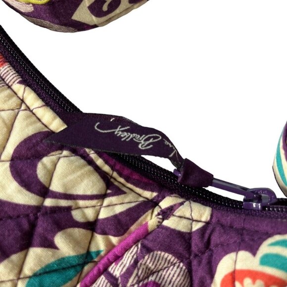 Vera Bradley Crossbody Purse Bag Carryall Plum Crazy Zipper Front Pocket - Picture 3 of 11